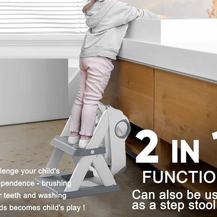 Potty Training Seat Ladder, Kids Boys Girls, Grey.
