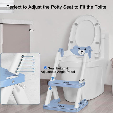 Potty Training Seat Ladder, Kids Boys Girls, Blue.