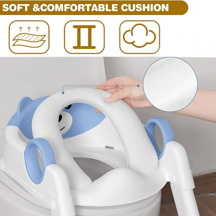 Potty Training Seat Ladder, Kids Boys Girls, Blue.