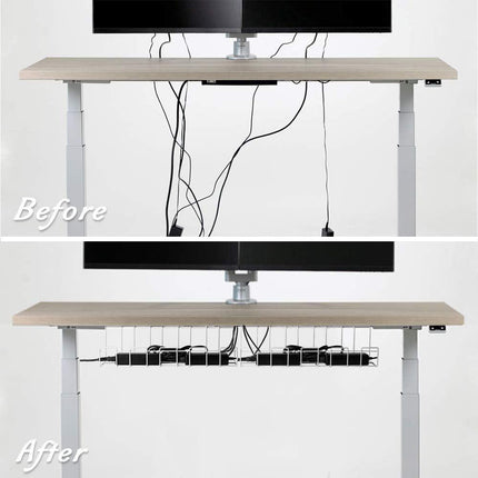 2 Pack Under Desk Cable Management Tray, White.