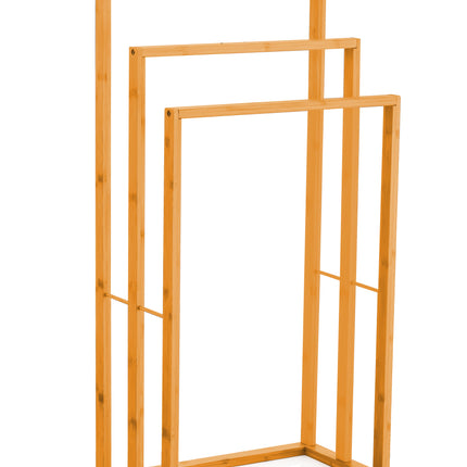 CARLA HOME Bamboo Towel Bar Holder Rack 3-Tier Free Standing for Bathroom. Towel Racks. Towel Rail Bathroom Accessory. Shower Hand Dish Towel. Towel Holder. Hand Towel Bar (Standard).