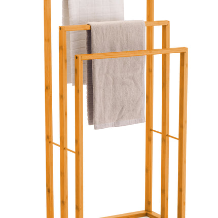 CARLA HOME Bamboo Towel Bar Holder Rack 3-Tier Free Standing for Bathroom. Towel Racks. Towel Rail Bathroom Accessory. Shower Hand Dish Towel. Towel Holder. Hand Towel Bar (Standard).