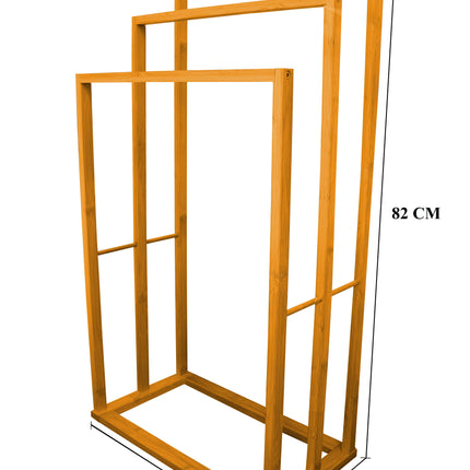 CARLA HOME Bamboo Towel Bar Holder Rack 3-Tier Free Standing for Bathroom. Towel Racks. Towel Rail Bathroom Accessory. Shower Hand Dish Towel. Towel Holder. Hand Towel Bar (Standard).