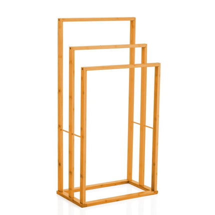 CARLA HOME Bamboo Towel Bar Holder Rack 3-Tier Free Standing for Bathroom. Towel Racks. Towel Rail Bathroom Accessory. Shower Hand Dish Towel. Towel Holder. Hand Towel Bar (Standard).