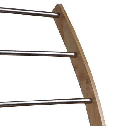 Bamboo Towel Bar Metal Holder Rack 3-Tier Freestanding and Bottom shelf for Bathroom.