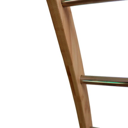 Bamboo Towel Bar Metal Holder Rack 3-Tier Freestanding and Bottom shelf for Bathroom.