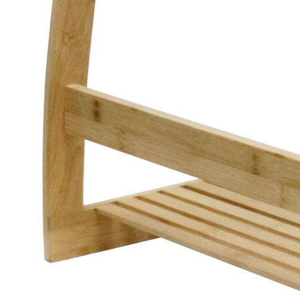 Bamboo Towel Bar Metal Holder Rack 3-Tier Freestanding and Bottom shelf for Bathroom.