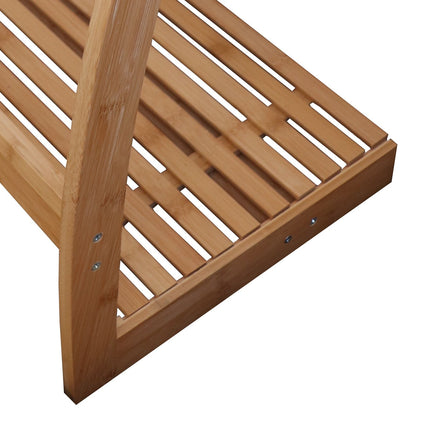 Bamboo Towel Bar Metal Holder Rack 3-Tier Freestanding and Bottom shelf for Bathroom.