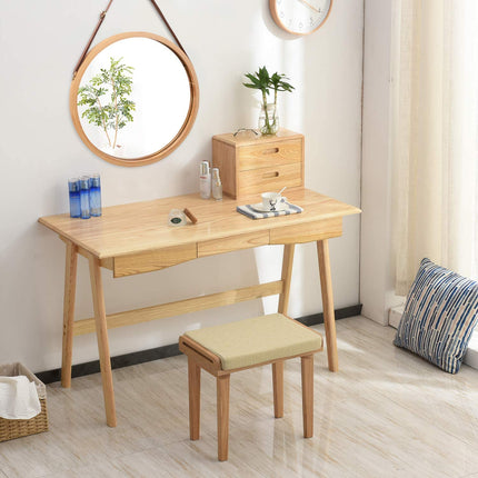 Hanging Round Wall Mirror 45 cm - Solid Bamboo Frame and Adjustable Leather Strap for Bathroom and Bedroom.