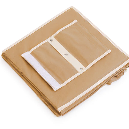 5 Tier Shelf Hanging Closet Organizer and Storage for Clothes (Beige).
