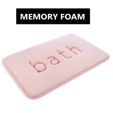 Extra Thick Memory Foam & Super Comfort Bath Rug Mat for Bathroom (60 x 40 cm, Pink).