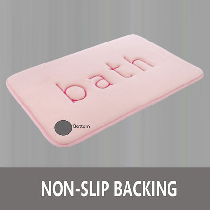 Extra Thick Memory Foam & Super Comfort Bath Rug Mat for Bathroom (60 x 40 cm, Pink).