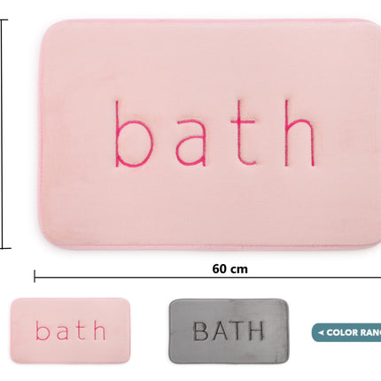 Extra Thick Memory Foam & Super Comfort Bath Rug Mat for Bathroom (60 x 40 cm, Pink).
