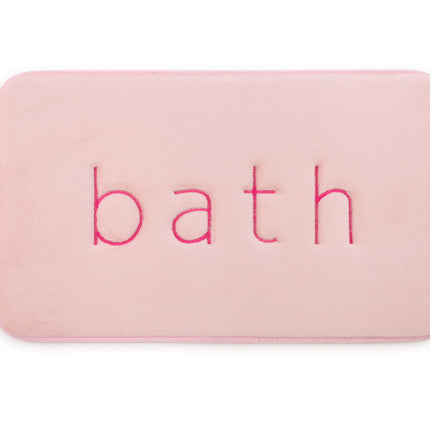 Extra Thick Memory Foam & Super Comfort Bath Rug Mat for Bathroom (60 x 40 cm, Pink).