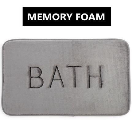 Extra Thick Memory Foam & Super Comfort Bath Rug Mat for Bathroom (60 x 40 cm, Grey).