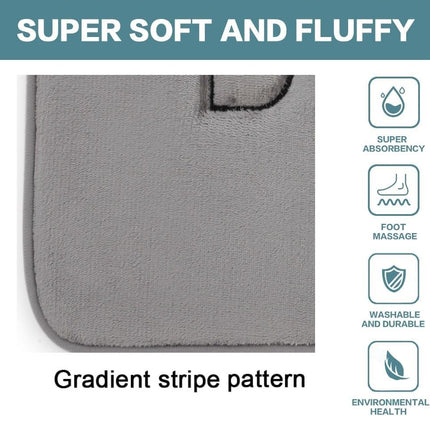 Extra Thick Memory Foam & Super Comfort Bath Rug Mat for Bathroom (60 x 40 cm, Grey).