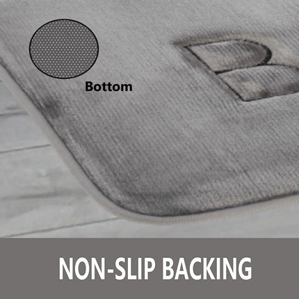 Extra Thick Memory Foam & Super Comfort Bath Rug Mat for Bathroom (60 x 40 cm, Grey).