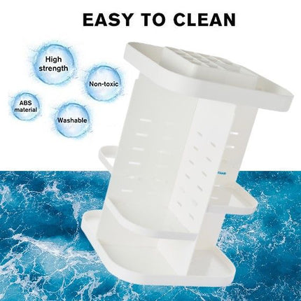 360 Rotating Large Capacity Makeup Organizer for Bedroom and Bathroom (White).