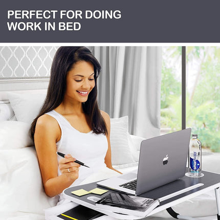 Laptop Bed Desk with Storage and foldable legs for Adults, Kids & Home Office.