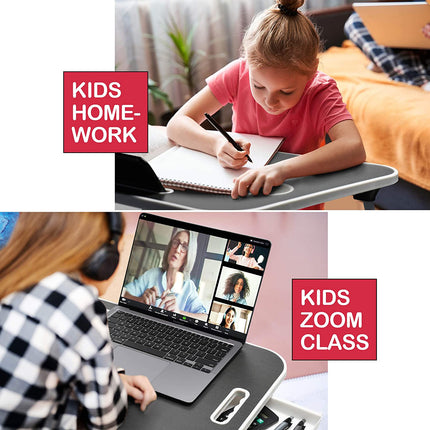 Laptop Bed Desk with Storage and foldable legs for Adults, Kids & Home Office.