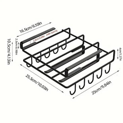 Multifunctional Under Cabinet Cutting Board Metal Holder Organiser.