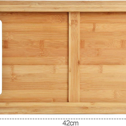 Chopping Board with with 2 Organiser Stainless Steel Trays Containers.