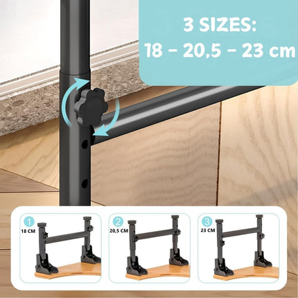 Bamboo Toilet Stool Foldable and Adjustable Height with Non-Slip Layer for Bathroom.