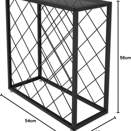 Freestanding Metal Wine Rack for 25 Bottles.