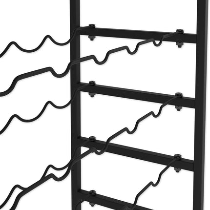 6-Tier Freestanding Wine Rack for 30 Bottles with Wood Countertop and Sturdy Metal Frame.