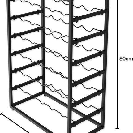 6-Tier Freestanding Wine Rack for 30 Bottles with Wood Countertop and Sturdy Metal Frame.