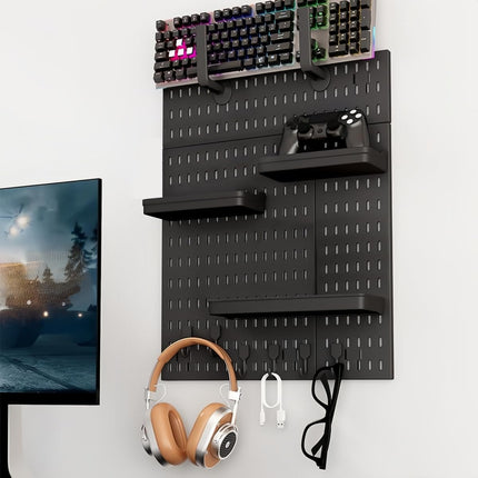 Pegboard Combination Kit with 4 Pegboards and 18 Accessories Modular Hanging for Wall Organiser.