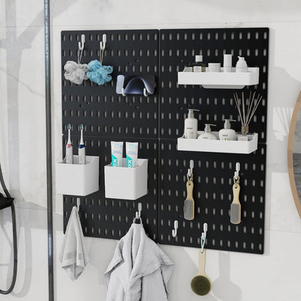 Pegboard Combination Kit with 4 Pegboards and 18 Accessories Modular Hanging for Wall Organiser.
