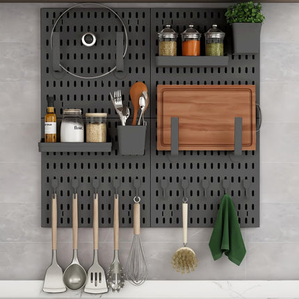 Pegboard Combination Kit with 4 Pegboards and 18 Accessories Modular Hanging for Wall Organiser.
