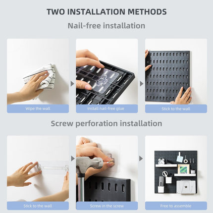 Pegboard Combination Kit with 4 Pegboards and 18 Accessories Modular Hanging for Wall Organiser.