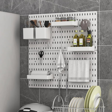 Pegboard Combination Kit with 4 Pegboards and 18 Accessories Modular Hanging for Wall Organiser.