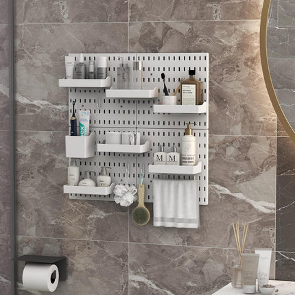Pegboard Combination Kit with 4 Pegboards and 18 Accessories Modular Hanging for Wall Organiser.