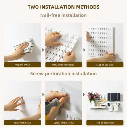 Pegboard Combination Kit with 4 Pegboards and 18 Accessories Modular Hanging for Wall Organiser.