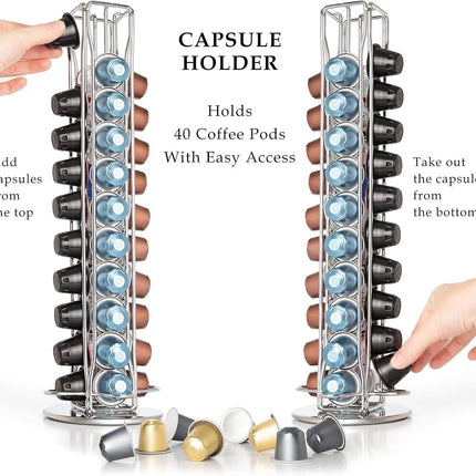 Coffee Pods Holder Storage Compatible with 40 Nespresso Pods.