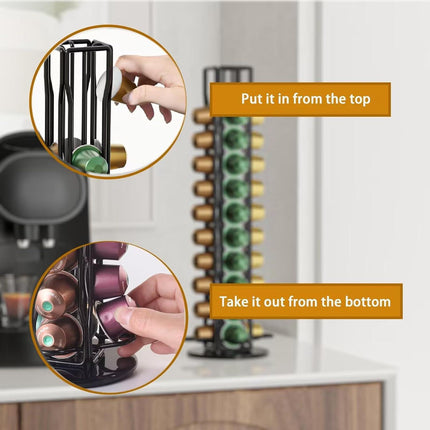 Coffee Pods Holder Storage Compatible with 40 Nespresso Pods.