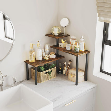 3-Tier Wooden Corner Shelf Kitchen Spice Rack Organiser Home Storage & Organisation.