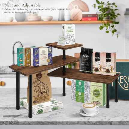 3-Tier Wooden Corner Shelf Kitchen Spice Rack Organiser Home Storage & Organisation.