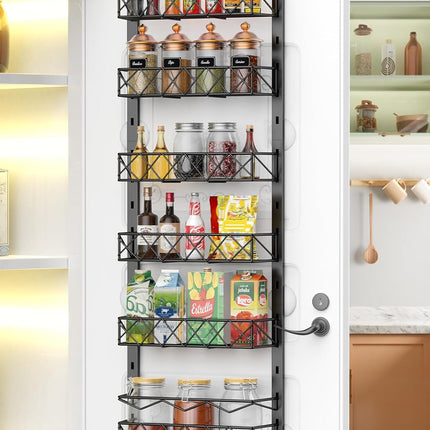 6 Tier Adjustable Baskets Over Door Pantry Organiser for Home Kitchen.