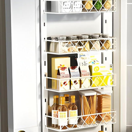 6 Tier Adjustable Baskets Over Door Pantry Organiser for Home Kitchen.