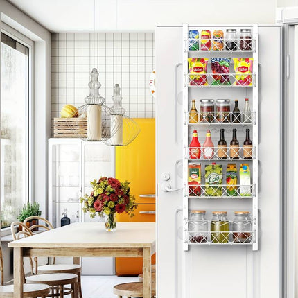 6 Tier Adjustable Baskets Over Door Pantry Organiser for Home Kitchen.