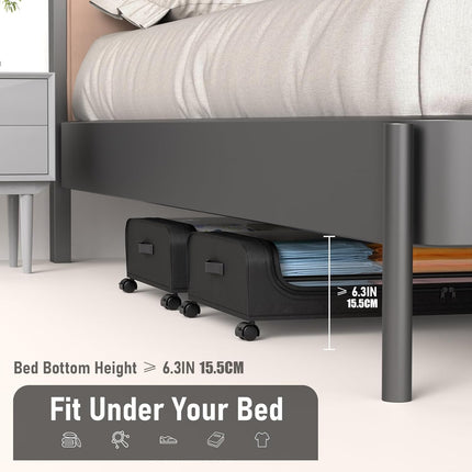 XXL Under Bed Rolling Storage Containers with 50L Large Capacity and Wheels.