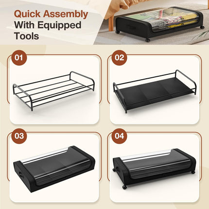 XXL Under Bed Rolling Storage Containers with 50L Large Capacity and Wheels.