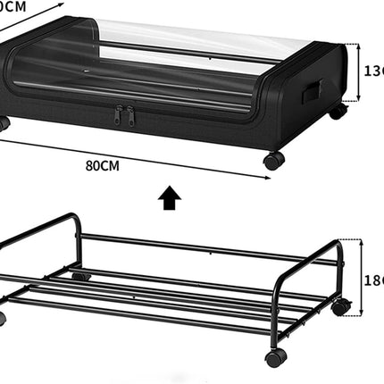 XXL Under Bed Rolling Storage Containers with 50L Large Capacity and Wheels.