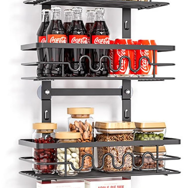 4 Tier Adjustable Baskets Over Door Pantry Organiser for Home Kitchen.