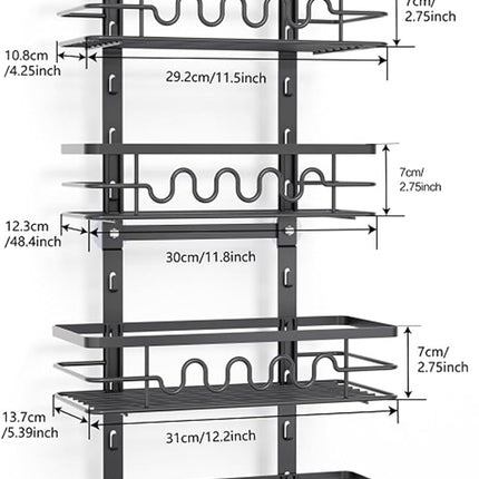 4 Tier Adjustable Baskets Over Door Pantry Organiser for Home Kitchen.