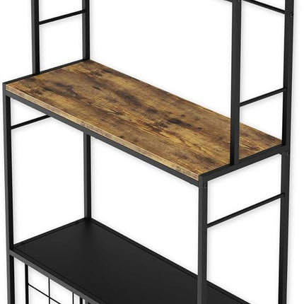 CARLA HOME Large Wine Rack for 20 Bottles with Wood Countertop and Sturdy Metal Frame.